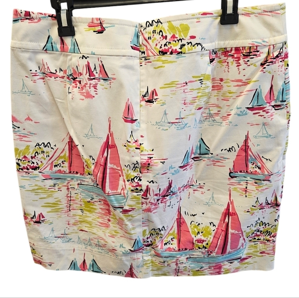 Talbots Petites Sailboats Cotton Casual Career Skirt - Picture 4 of 6
